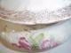 Antique Royal Ironstone Soap Dish 1880 Pink Flowers White 5x5x4 