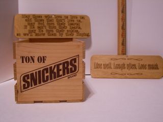 Snickers Wooden Candy Box With Two Signs photo