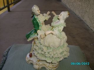 Antique Irish Dresden Lace Porcelain Figure 