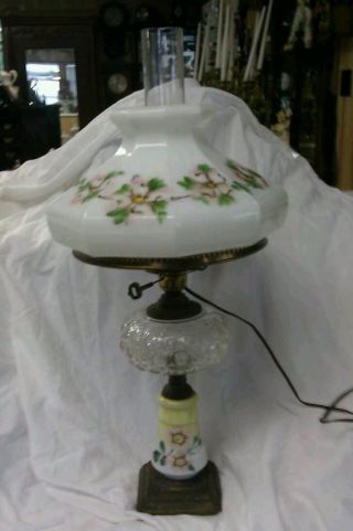 Antique Vintage Lamp - Handpainted - 1940 ' S - Working Cond.  - Great Cond. photo