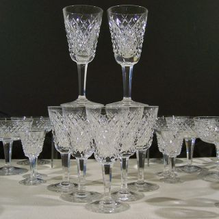 (7) Vintage Waterford Alana Crystal Sherry Glass Seven Glasses photo