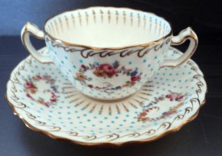 Antique Minton Cream Cup Bowl And Unerplate Moriage Gold Enameling Circa 1880 photo