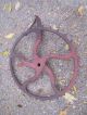 Primitive/antique Cast Iron Gear Steampunk Groovy Yard Art Decorative Metalware photo 5