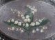 Antique Paper Mache Plate W Painted Lily Of The Valley & Inlaid Mother Of Pearl Trays photo 1