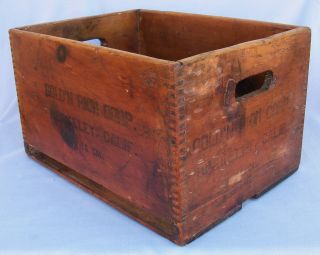 Vintage Gold ' N Rich Corp Berkeley,  Calif.  Dovetailed Milk/soda Wooden Crate/box photo