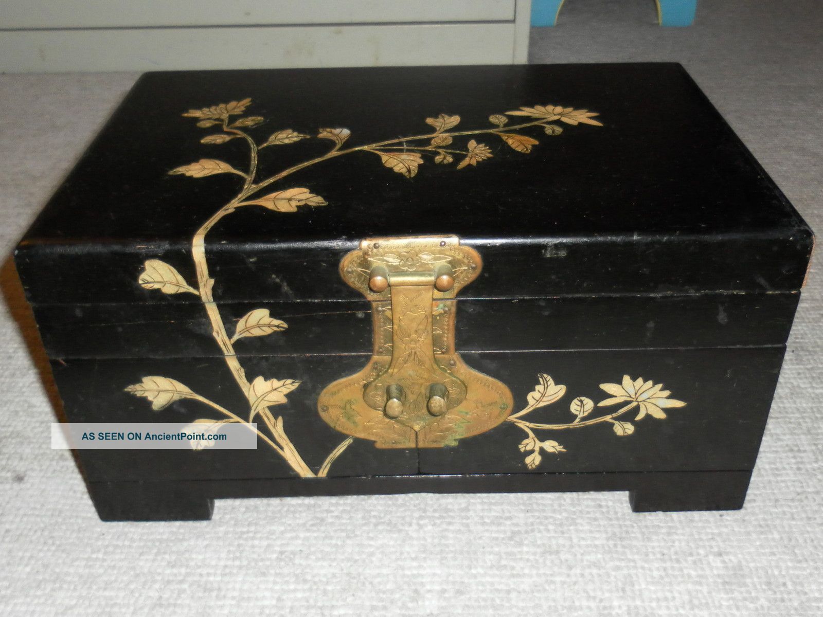 Vintage Asian Jewelry Box Boxes photo