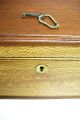 Vtg.  Tiger Maple / Mahogany Wood Document Box/ Caddy With Lock /key Boxes photo 1