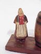 Rare Vintage Carved Wood Figural Bookends W/ Barrel Anri Figures Stunning Set Other photo 2