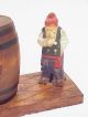 Rare Vintage Carved Wood Figural Bookends W/ Barrel Anri Figures Stunning Set Other photo 3
