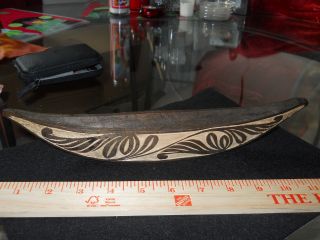 Hand Carved Wood Canoe,  Unknown Origin,  11 