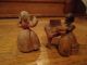 Antique Minature Swiss Angel Musicians Flute And Piano Player (wings Missing) Carved Figures photo 1