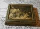 Vintage Antique Wooden Glass Pictorial Jewelry Box 11 ' X 9  Look Boxes photo 10
