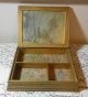 Vintage Antique Wooden Glass Pictorial Jewelry Box 11 ' X 9  Look Boxes photo 2