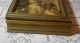 Vintage Antique Wooden Glass Pictorial Jewelry Box 11 ' X 9  Look Boxes photo 4