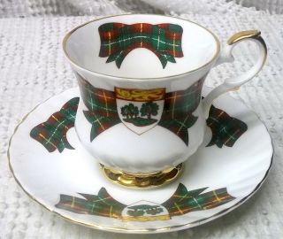 Vintage Elizabethan Bone China Cup & Saucer Prince Edward Island Tartan Pattern photo