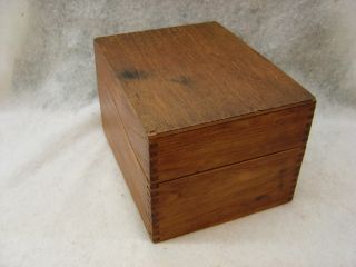 Vintage Oak Large Index Card Box With Card Set Complete By Shaw Walker photo