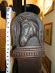 Authentic Oak Wood Horse Carved Easel With Crank,  Detail Other photo 8