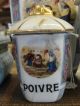 Antique French Canister Set 5 P.  L.  France Victorian Scene Coffee Tea Cafe Jars photo 1