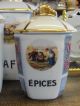 Antique French Canister Set 5 P.  L.  France Victorian Scene Coffee Tea Cafe Jars photo 4