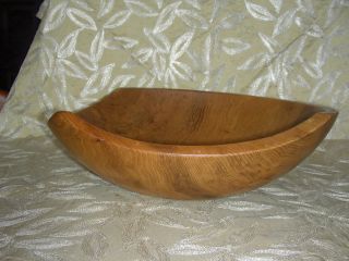 Vintage Wood Dough Bowl With Interesting Triangulated Lip Hand Turned Beauty photo