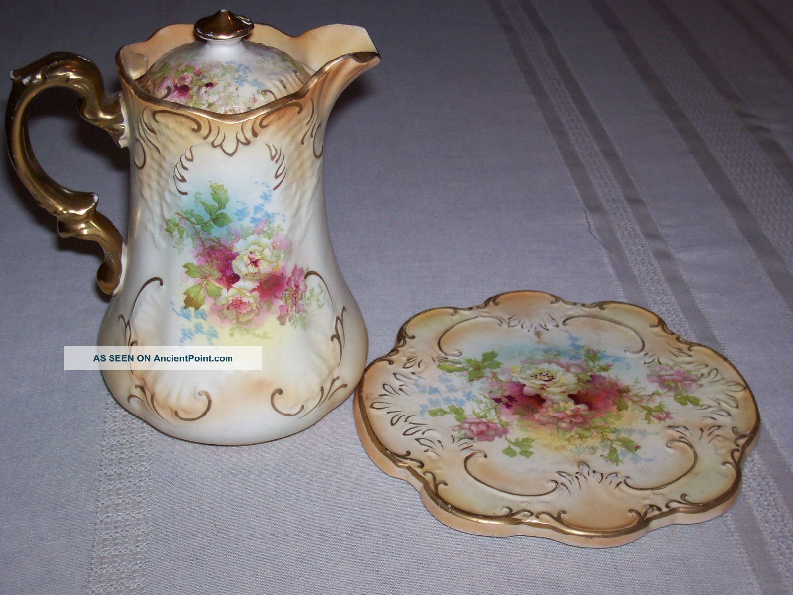 Gorgeous Antique Royal Devon English Teapot & Trivet Other photo