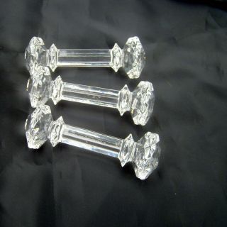 Crystal Clearl Glass Antique Knife Rests Originals Set Of 3 photo