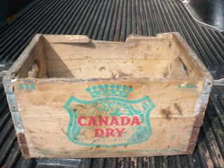 Vintage 1960 ' S Canada Dry Soda Tonic Wood Box Crate Empty photo