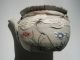 Antique Childs Doll Clay Pottery Teapot Oriental Bird Egrets Floral Motif Teapots & Tea Sets photo 1