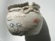 Antique Childs Doll Clay Pottery Teapot Oriental Bird Egrets Floral Motif Teapots & Tea Sets photo 3
