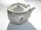 Antique Childs Doll Clay Pottery Teapot Oriental Bird Egrets Floral Motif Teapots & Tea Sets photo 6