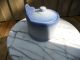 Vintage Blue Glaze Pottery Salt Crock Salt Box House Of Spain (1948) Crocks photo 6