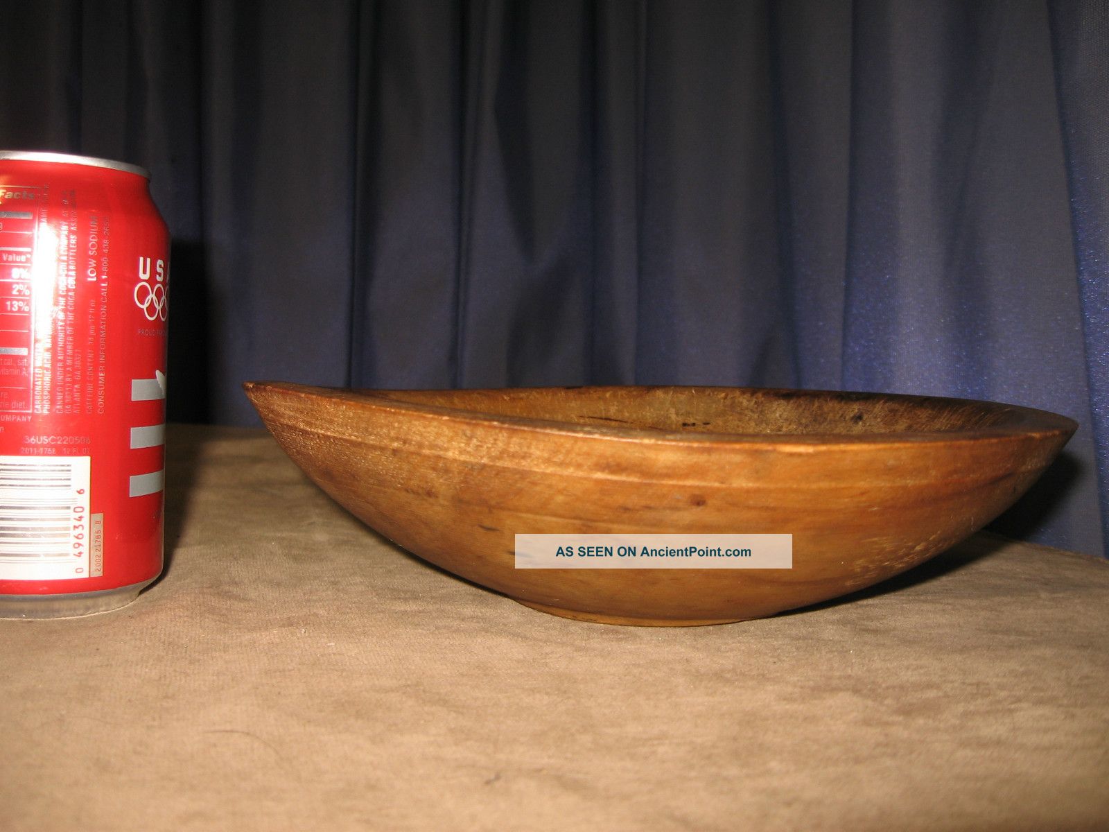 Antique Wood Dough Fruit Bowl Primitive Woodenware Hand Turned Treen Folk Art Bowls photo