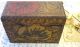 Old Pyrography Sm.  Wood Box - Red Poppies W/contents Old Cards,  Mop Nail Tool - Etc. Boxes photo 1