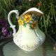 Antique Wheeling Pottery La Belle China Yellow Floral Pitcher & Basin Wash Bowl Pitchers photo 9