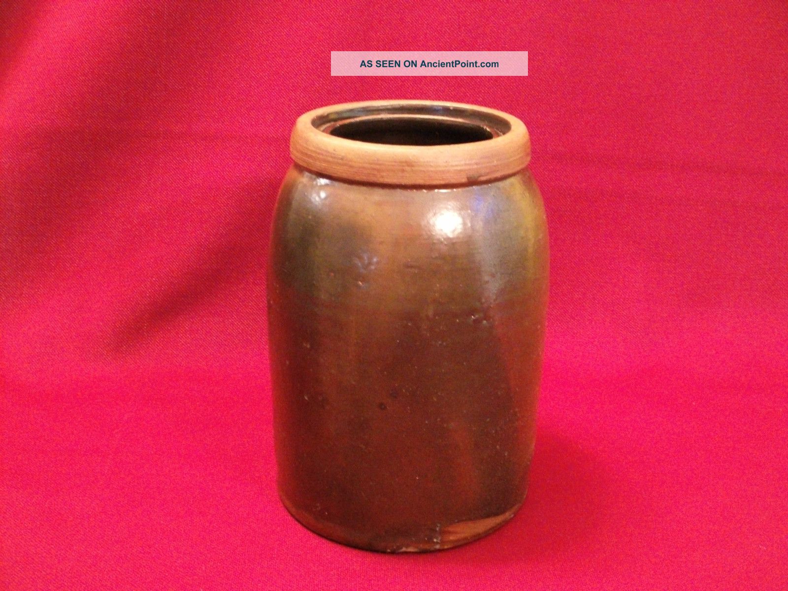 Antique 1/2 Gallon Canning Crock - 1800 ' S - Salt Glazed Crocks photo
