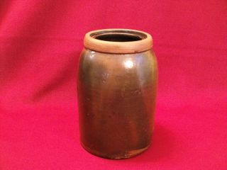 Antique 1/2 Gallon Canning Crock - 1800 ' S - Salt Glazed photo
