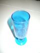 Antique Turquoise Blue Glass With Embroidered Stardust Imprint Stemware photo 2