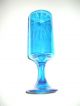 Antique Turquoise Blue Glass With Embroidered Stardust Imprint Stemware photo 3