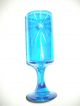 Antique Turquoise Blue Glass With Embroidered Stardust Imprint Stemware photo 4