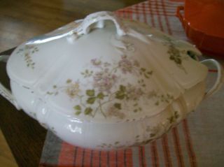 Antique Transferware Carlsbad Ls&s Covered Tureen.  Floral Decor photo