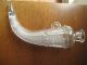 Antique Pressed Glass Powderhorn Whiskey Bottle / Vase / Flask Bottles photo 7