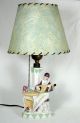 German Art Deco Female Harlequin Minstrel Lady Figural Pierrot Lamp Lamps photo 1