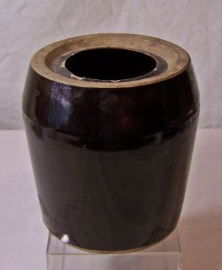 Antique Civil War Era Wax Sealer Lard Jar North Carolina Stoneware Grease photo