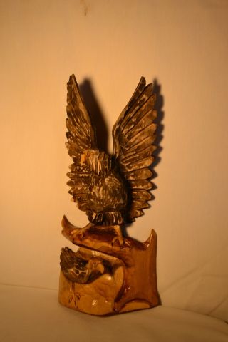 Eagle - Hand Carved Wooden Animal Sculpture photo