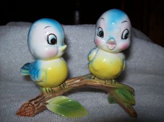 Two Blue Birds Ceramic Figurines photo