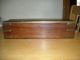 Vintage Wood Trinket Desk Box Hidden Drawer On Side Brass Corners Inlaid Diamond Boxes photo 2