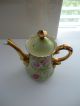 Lefton China Vintage Tea Pot,  Cup & Saucer Hand Painted Green Heritage Japan Cups & Saucers photo 4