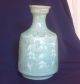 Celadon Vase Korean 1900 ' S Craquelare Glaze Cranes Crane Porcelain Vases photo 2