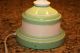 Retro Vintage Shabby Chic Cottage Metal Tole Green Flowers Table Lamp 1940 ' S Lamps photo 4