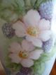 Handpainted Porcelain Vase,  Signed,  Raspberry & Cherry Blossoms Nr Other photo 9